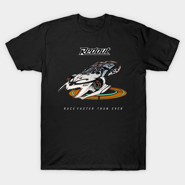 Redout - Lunare Hover White T-Shirt by 34bigthings